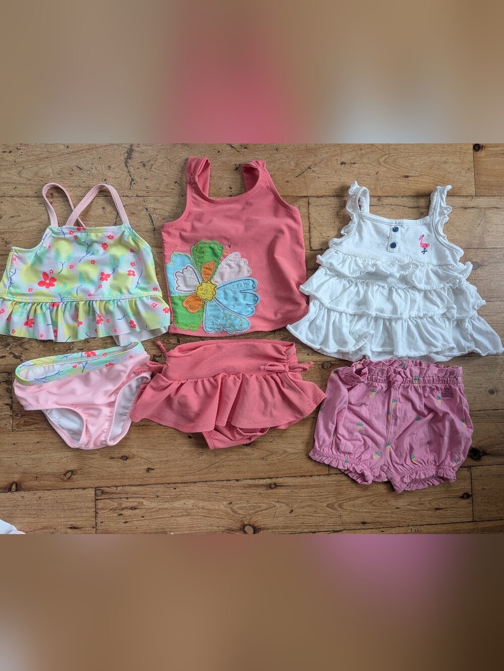 Baby Girl 12 Months Summer Swimsuit Swim Bundle Lot Of 3 Outfits
